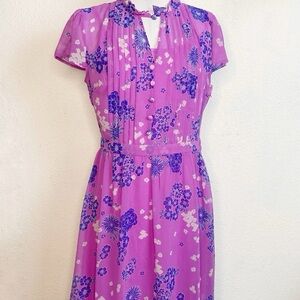 MODCLOTH Botanical Violet ‘Oh Say Can You Museum’ A-Line Dressl
